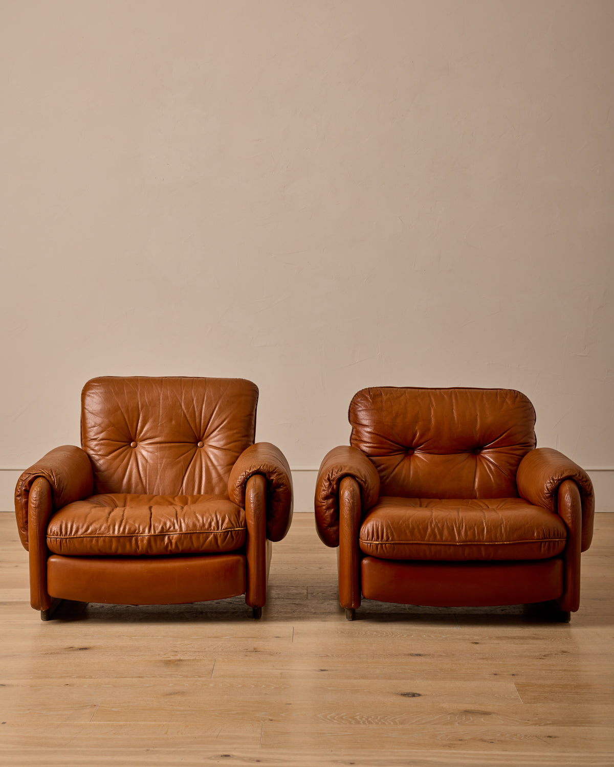 Pair of Italian Leather Armchairs