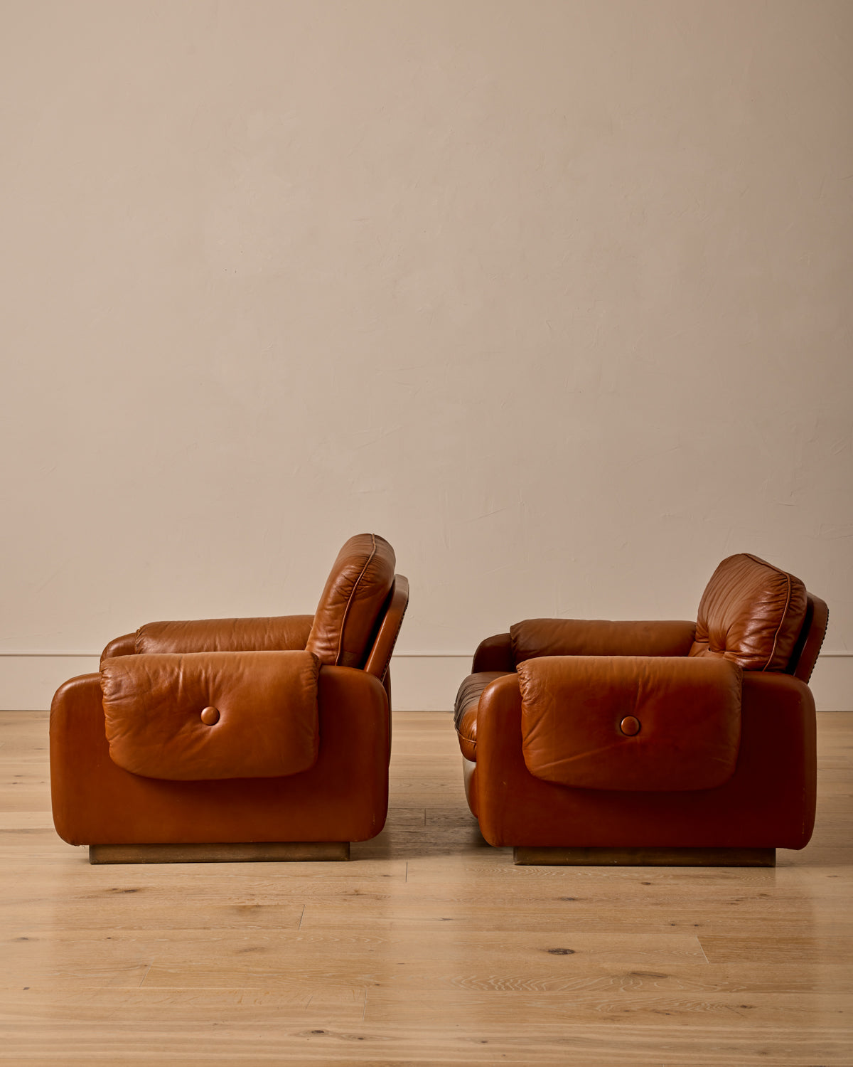 Pair of Italian Leather Armchairs