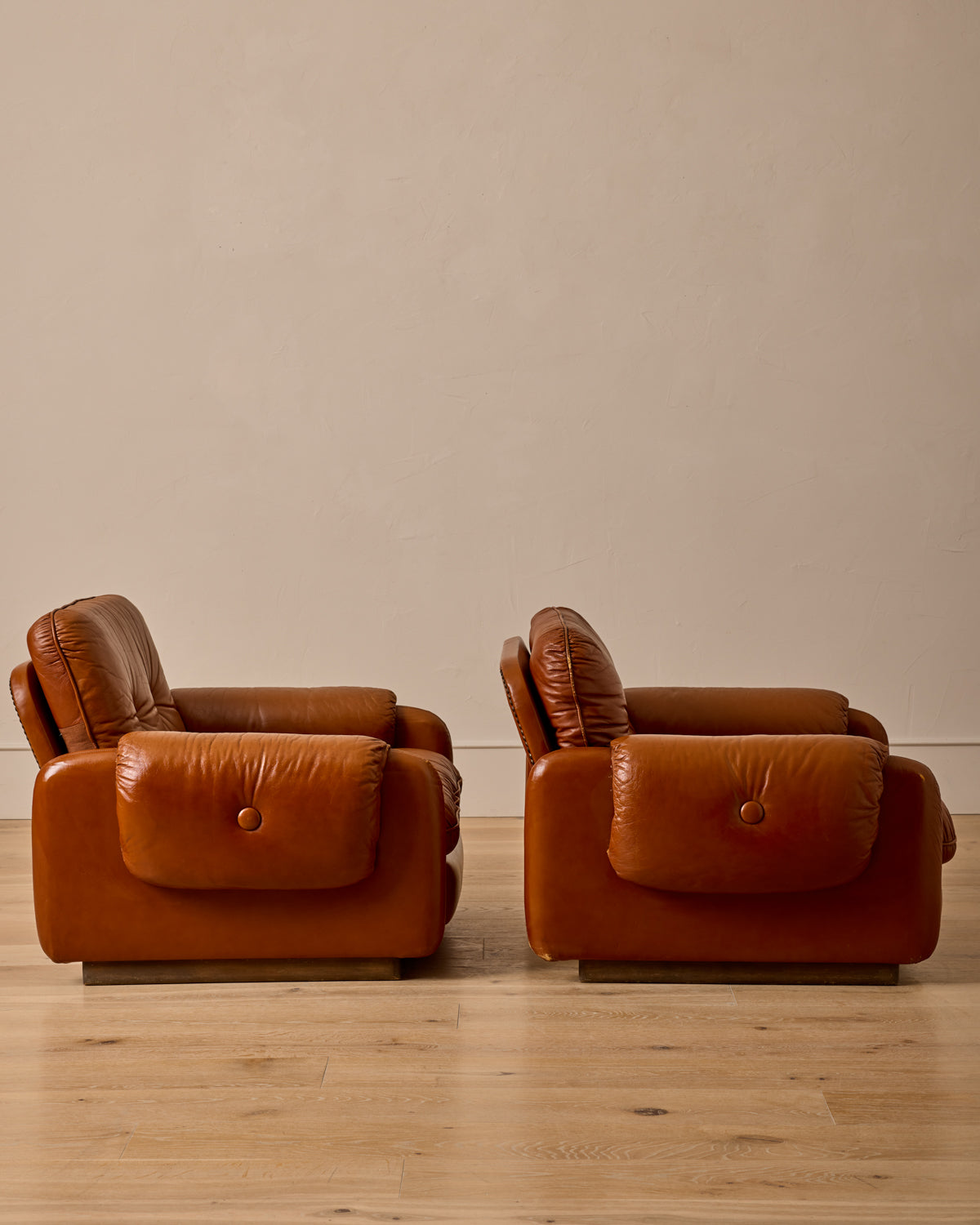 Pair of Italian Leather Armchairs