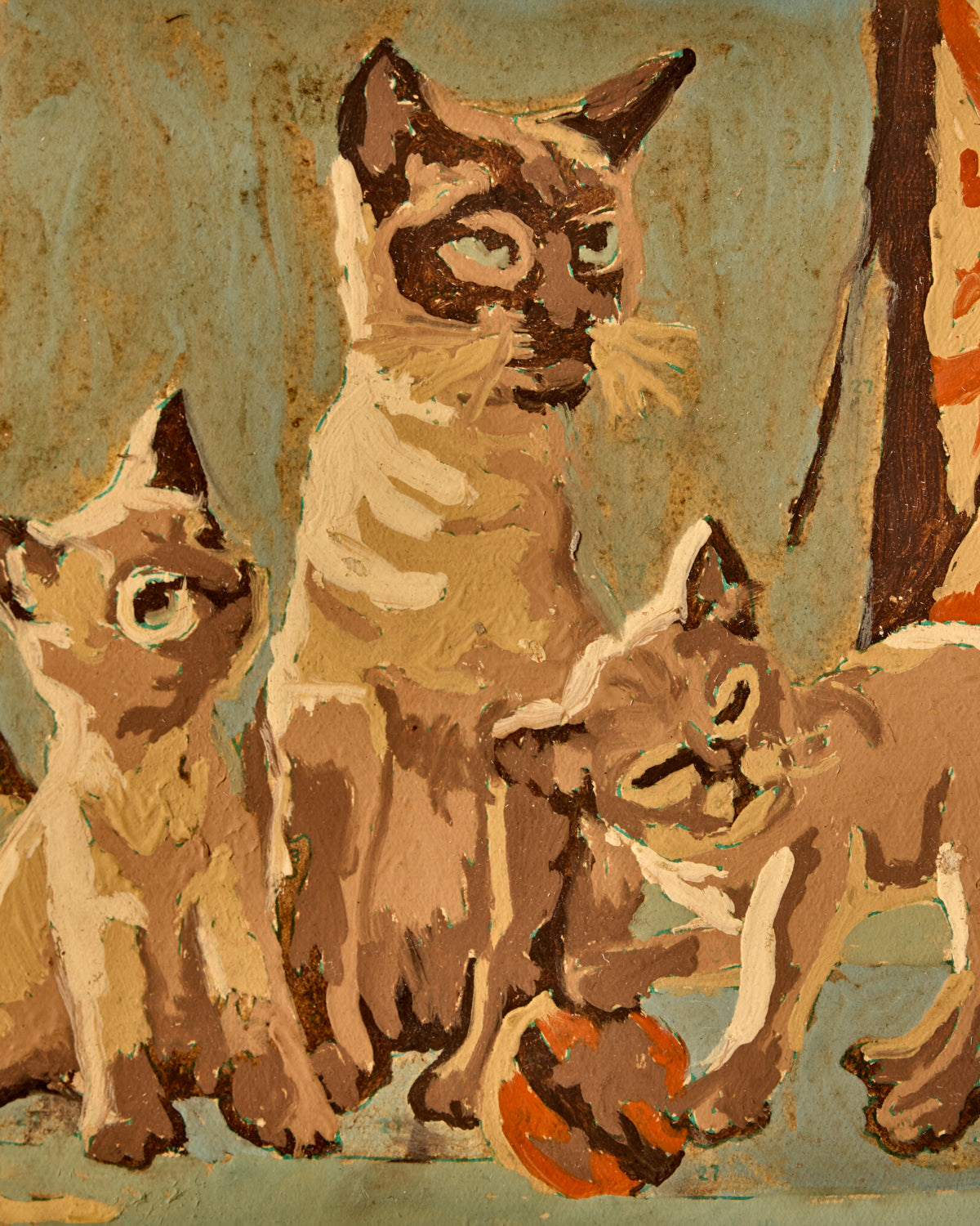 Siamese Kittens with Ball II