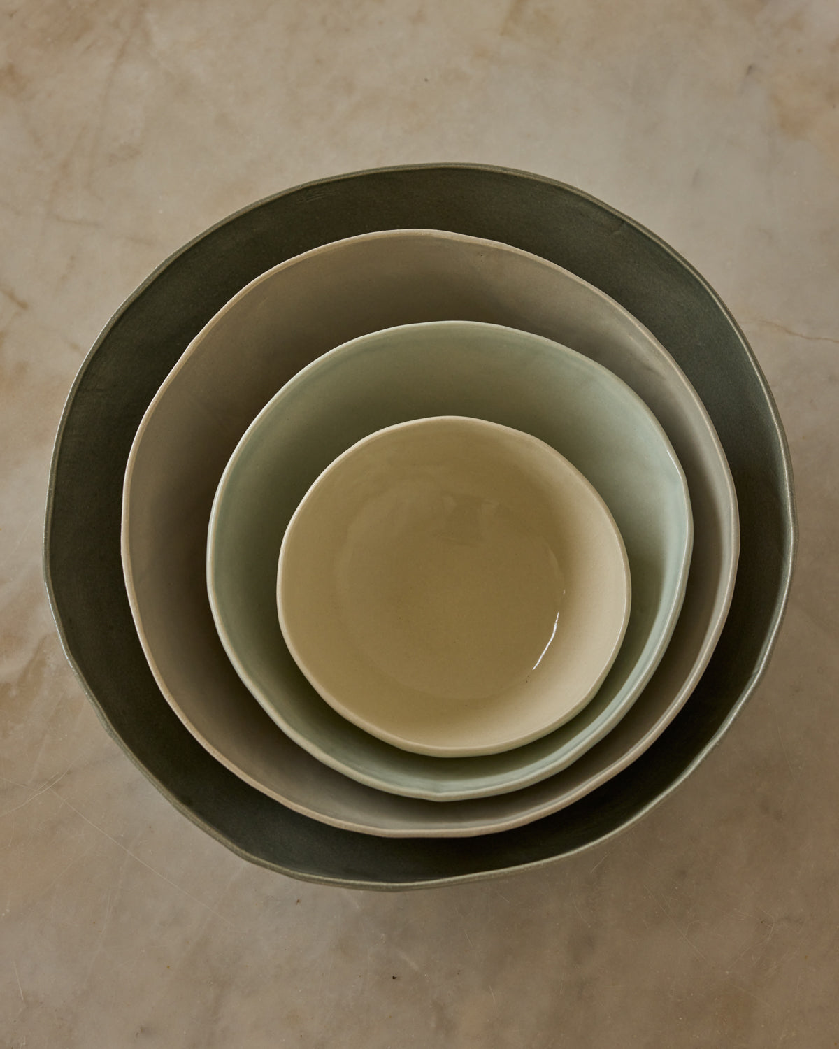 Organic Ceramic Nesting Bowls - Coastal