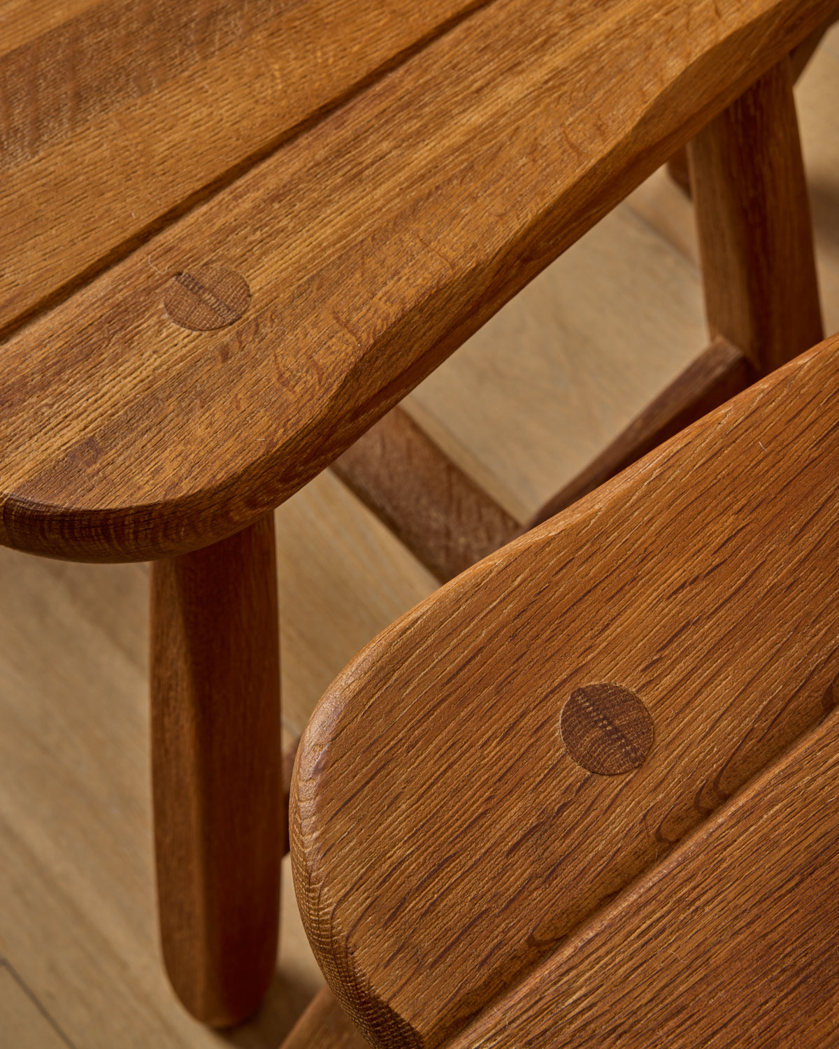 Belgian Oak Dining Chairs by De Puydt - Set of 6