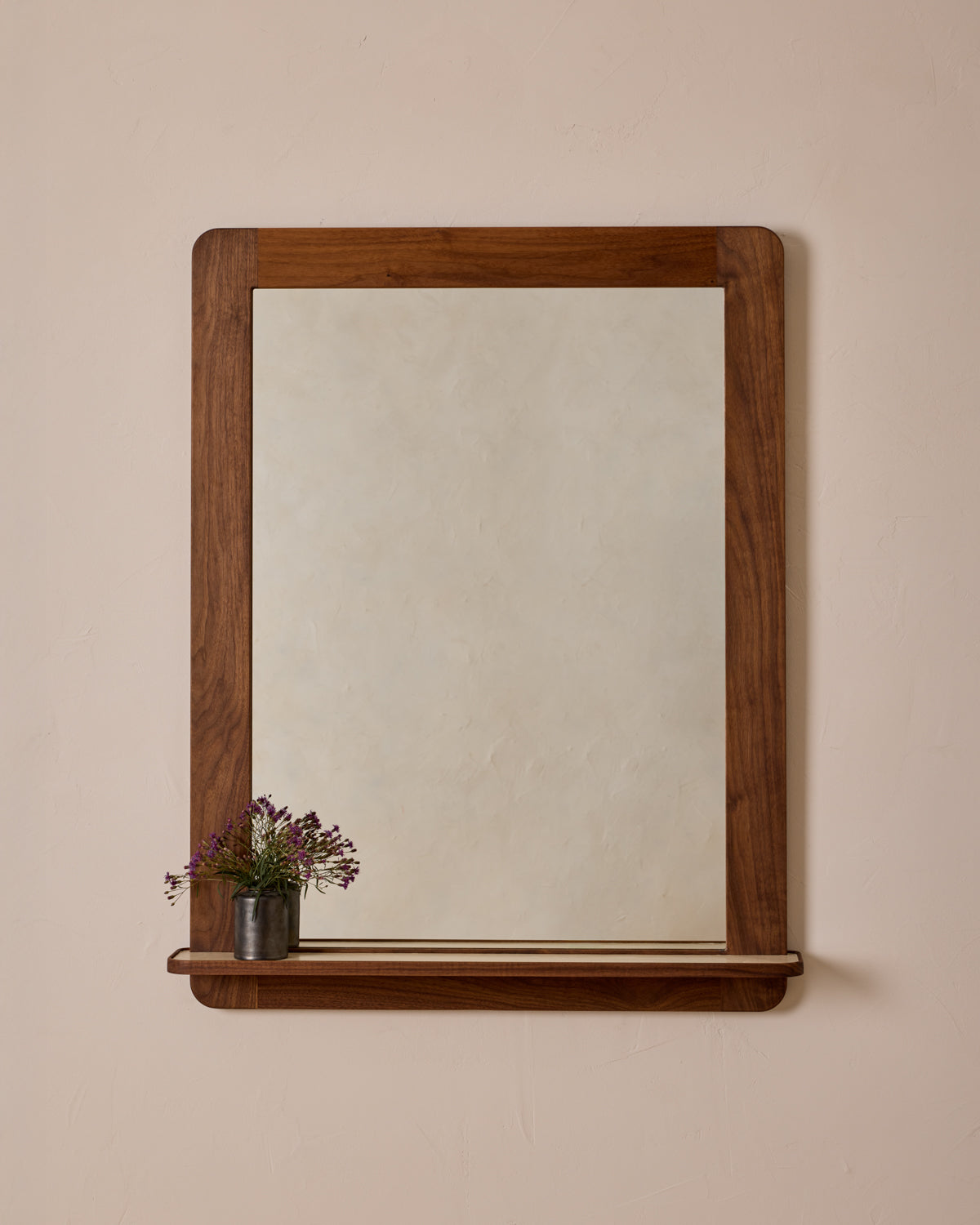 Bennett Mirror with Shelf - Black Walnut