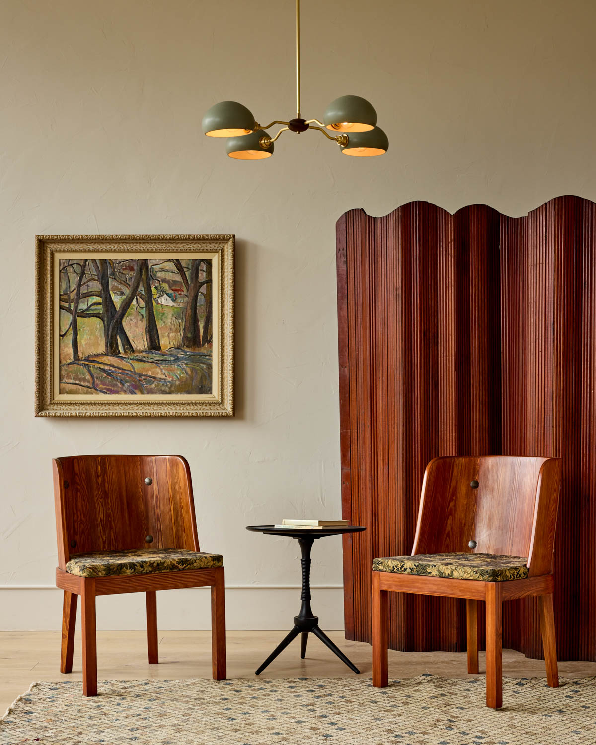 Baker Chandelier - Four Arm - Satin Brass