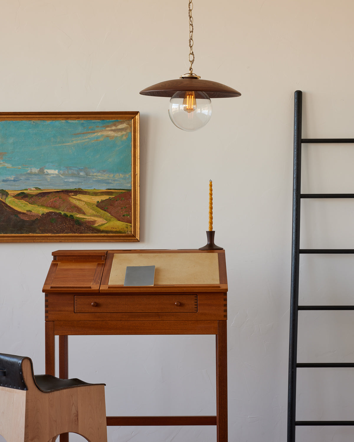 Edmund Pendant Light - 18" Black Walnut