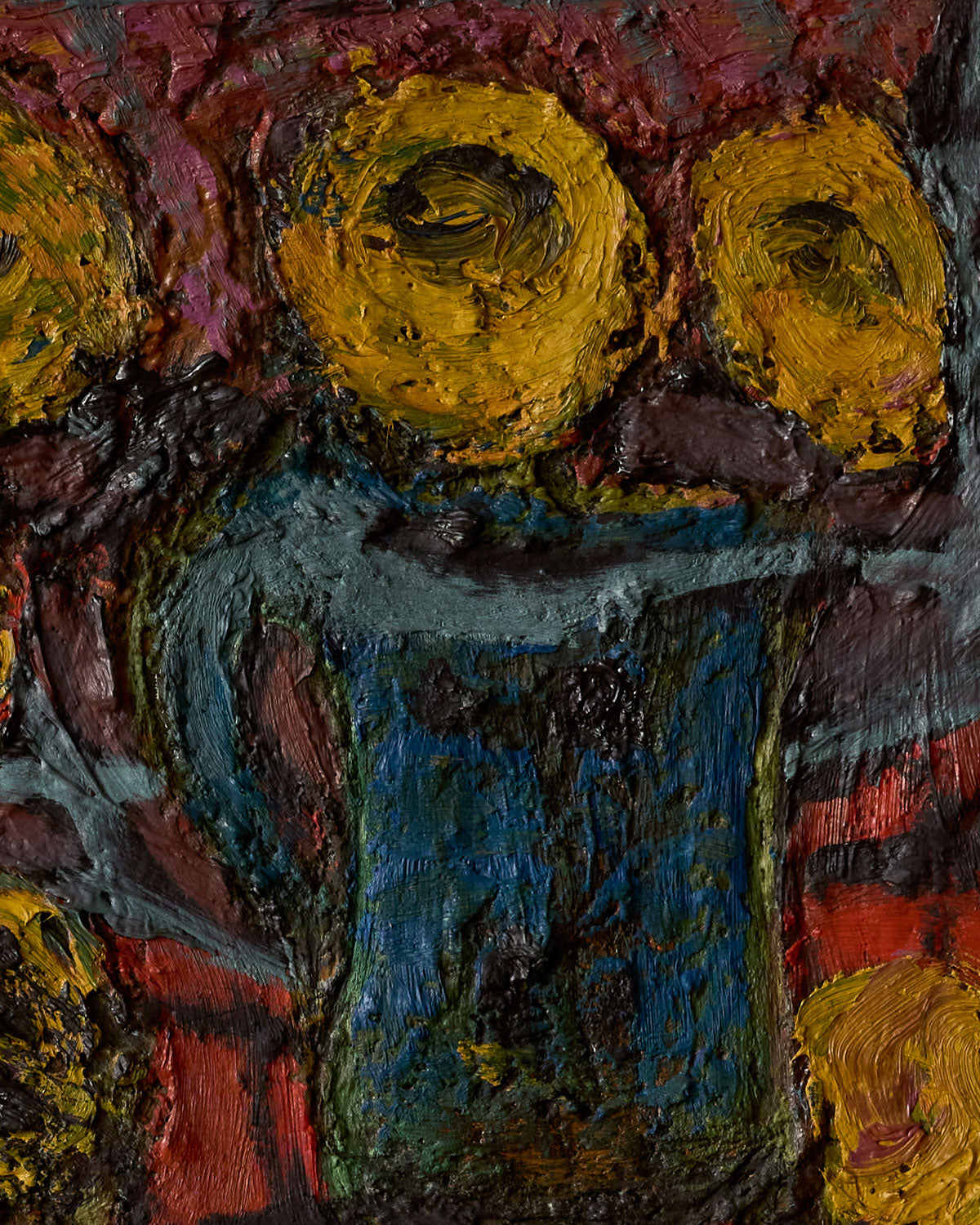 Impasto Still Life with Sunflowers