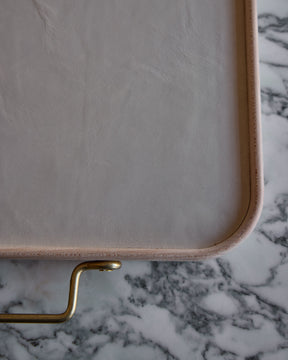 Bennett Leather Tray - Eggshell