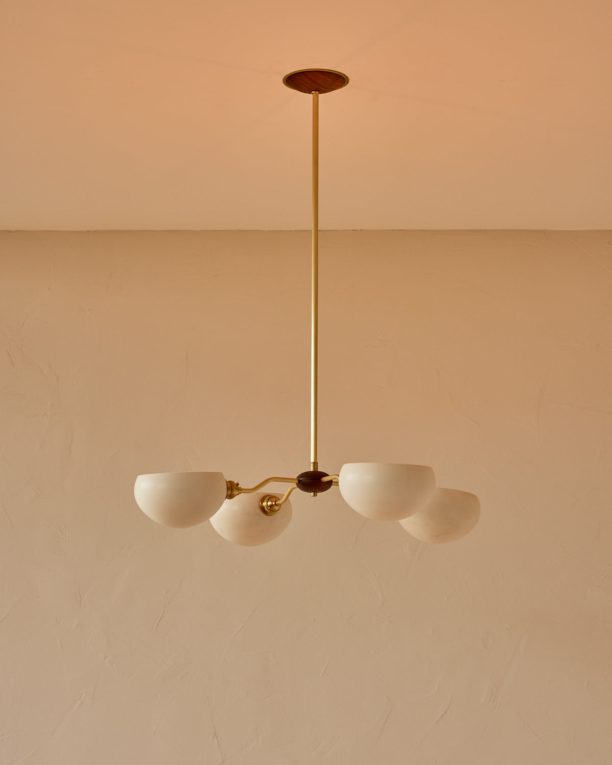 Baker Chandelier - Four Arm - Satin Brass