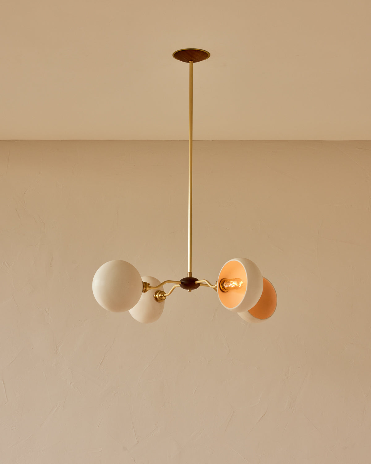 Baker Chandelier - Four Arm - Satin Brass