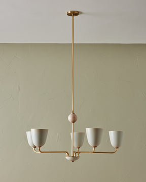 Lola Chandelier - Five Arm - Satin Brass
