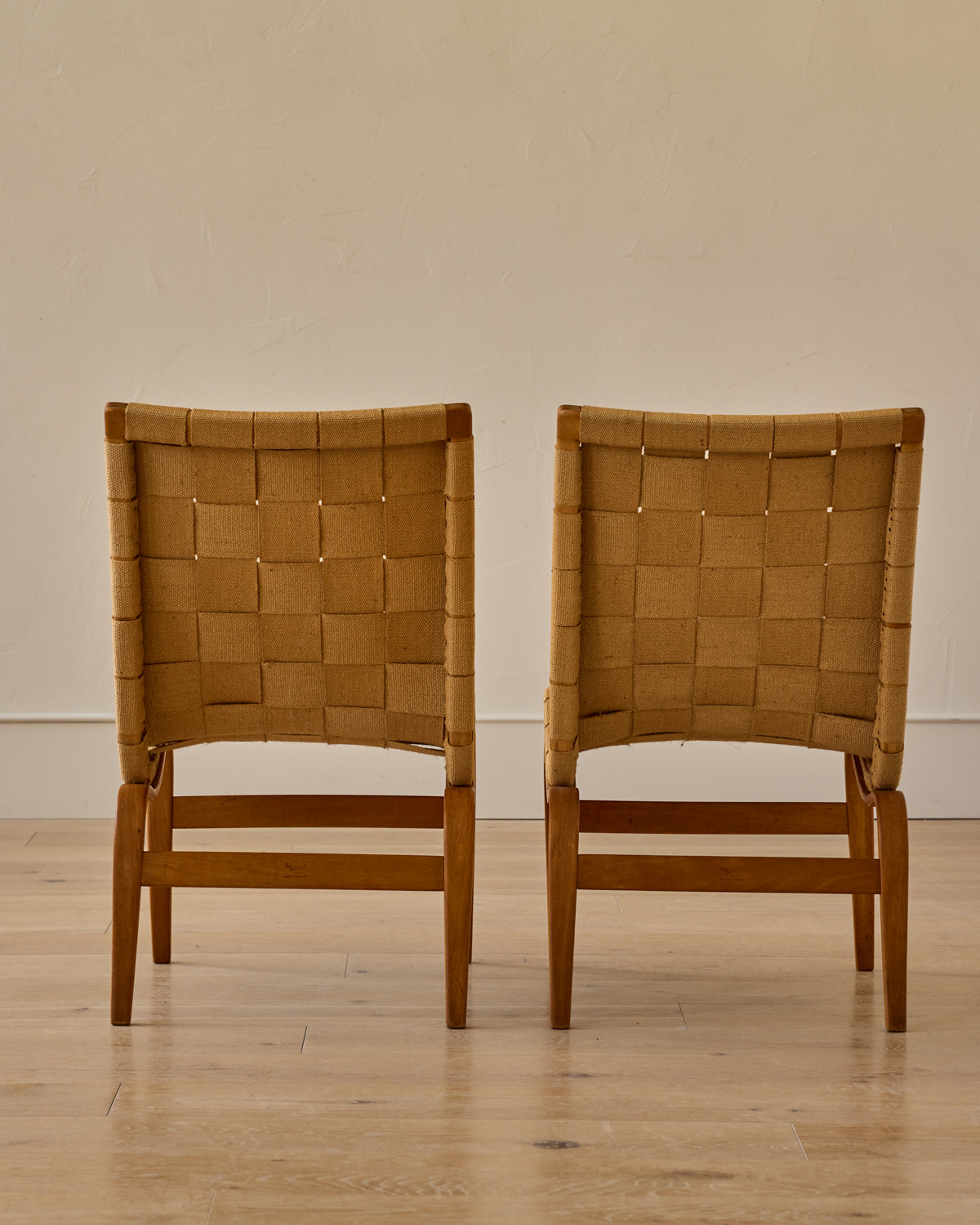 Pair of 'Eva' Beech Easy Chairs