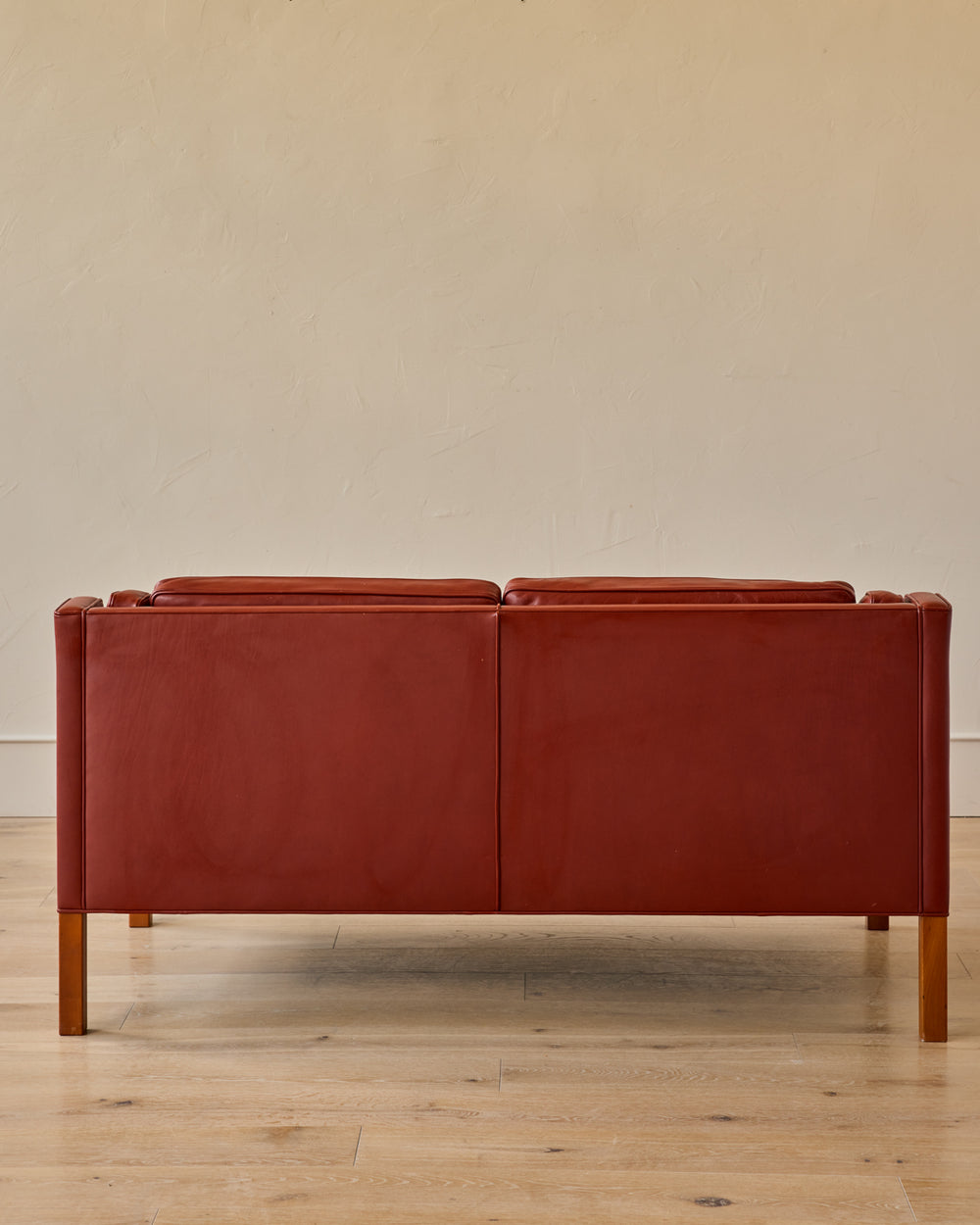 Red 2-Seater Leather Sofa - II