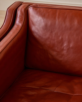 Red 2-Seater Leather Sofa - II