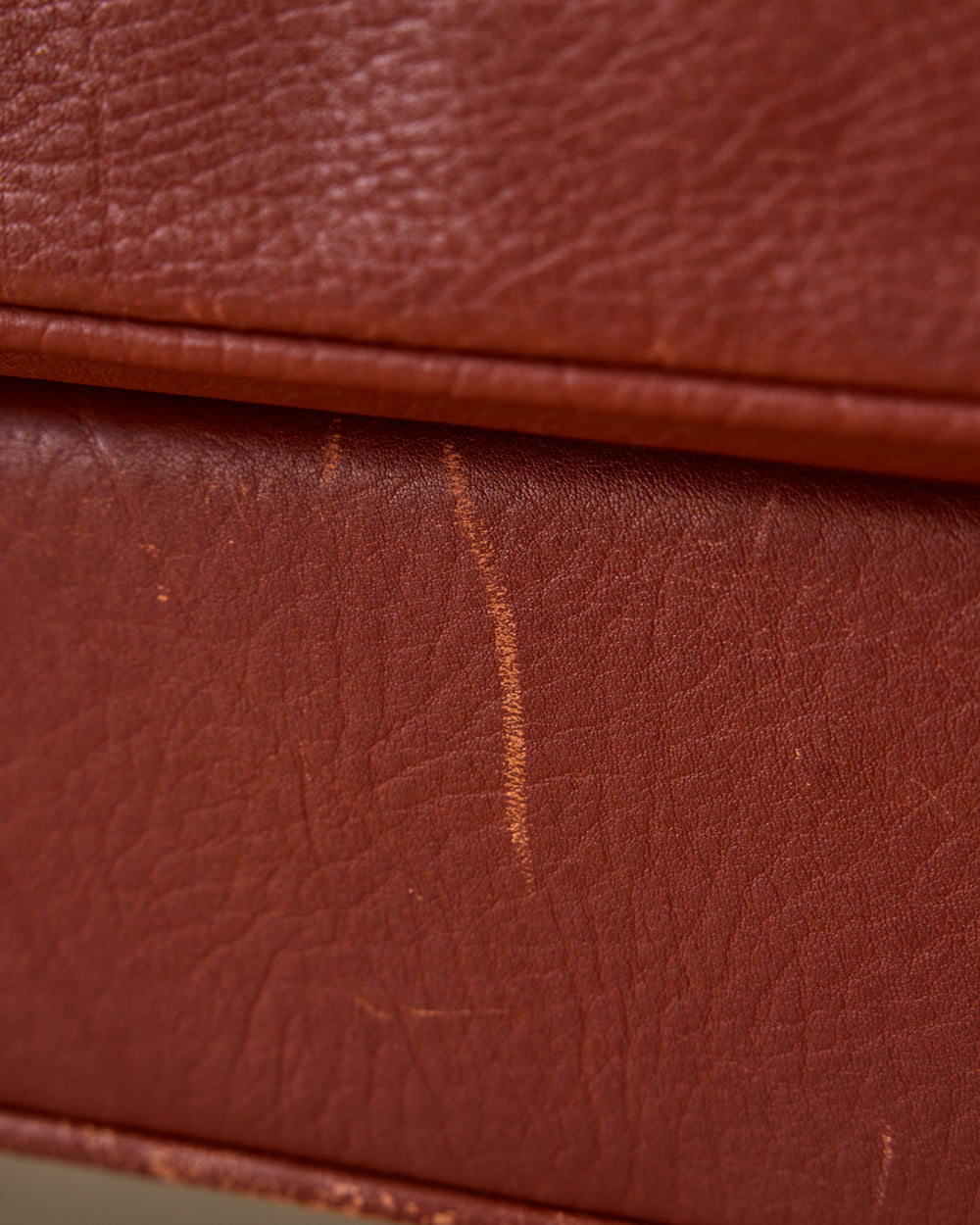 Red Leather 3-Seater Sofa