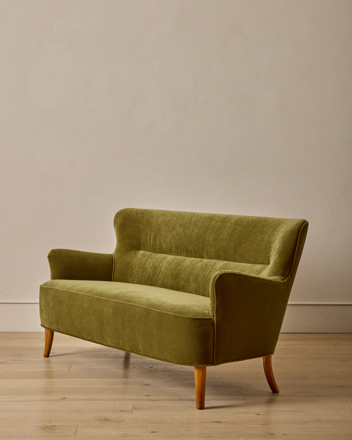 1950s Velvet Sofa by Theo Ruth