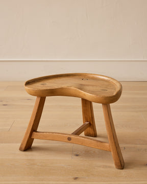 1960s "Fjøskrakk" 522 Pine Stool by Krogenæs Møbler
