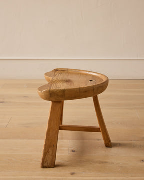 1960s "Fjøskrakk" 522 Pine Stool by Krogenæs Møbler
