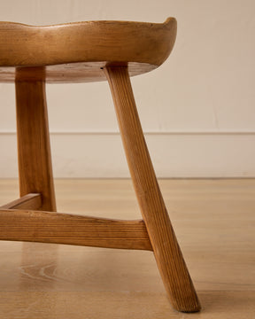 1960s "Fjøskrakk" 522 Pine Stool by Krogenæs Møbler