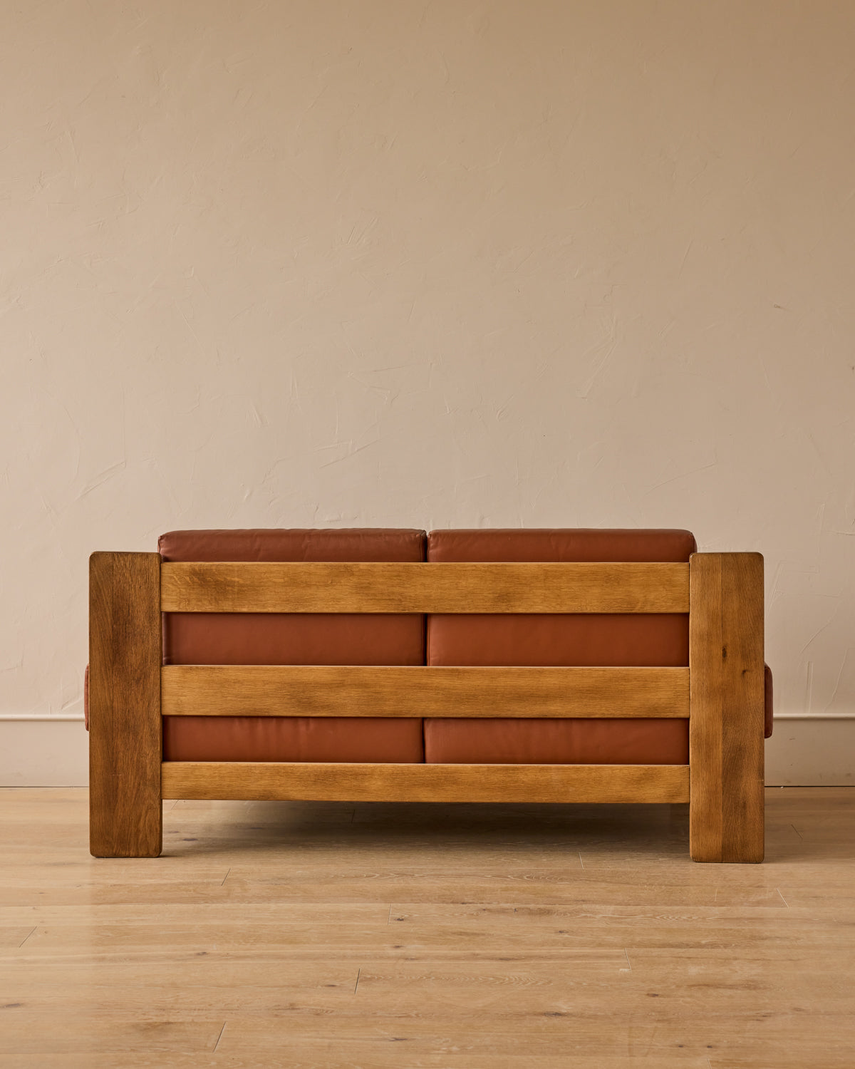Oak + Leather Modular Sectional