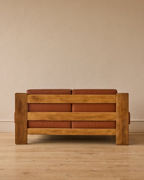 Oak + Leather Modular Sectional