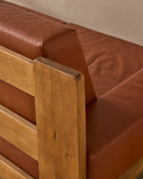 Oak + Leather Modular Sectional