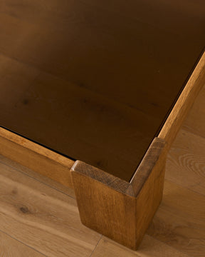 Oak + Leather Modular Sectional