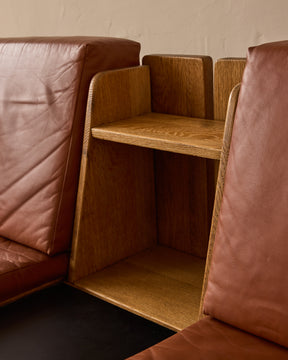 Oak + Leather Modular Sectional