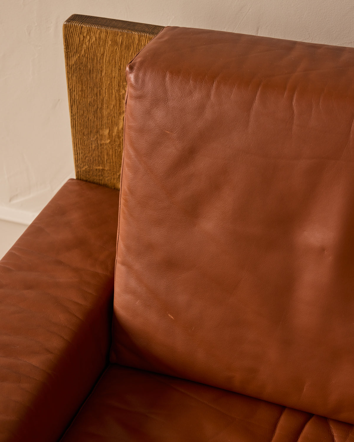 Oak + Leather Modular Sectional