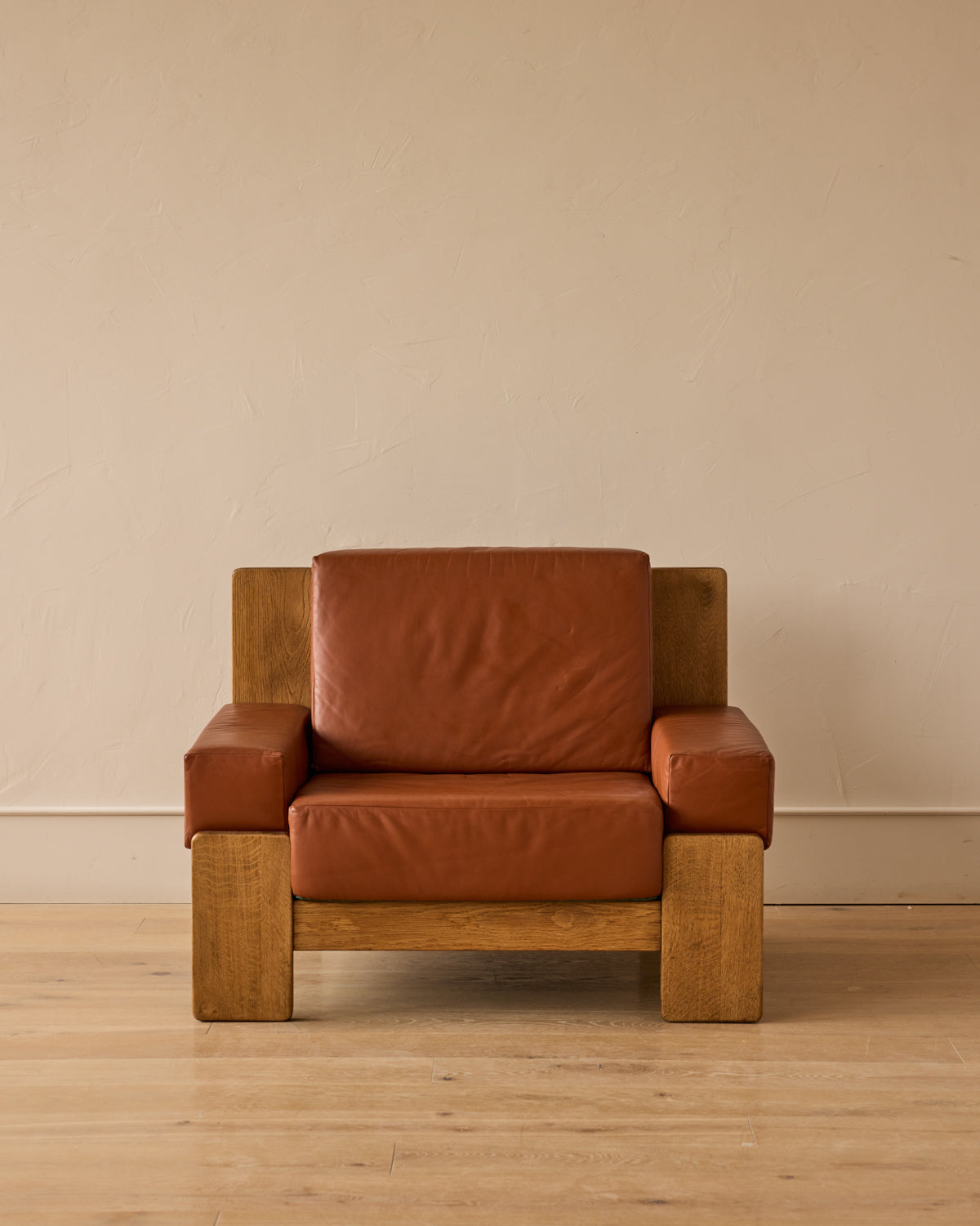 Oak + Leather Modular Sectional