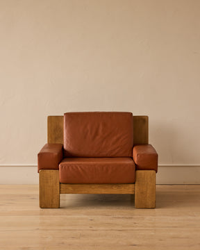 Oak + Leather Modular Sectional