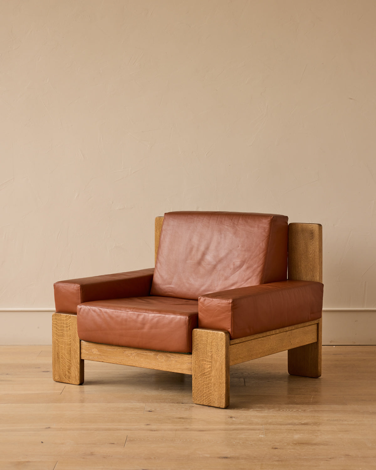 Oak + Leather Modular Sectional