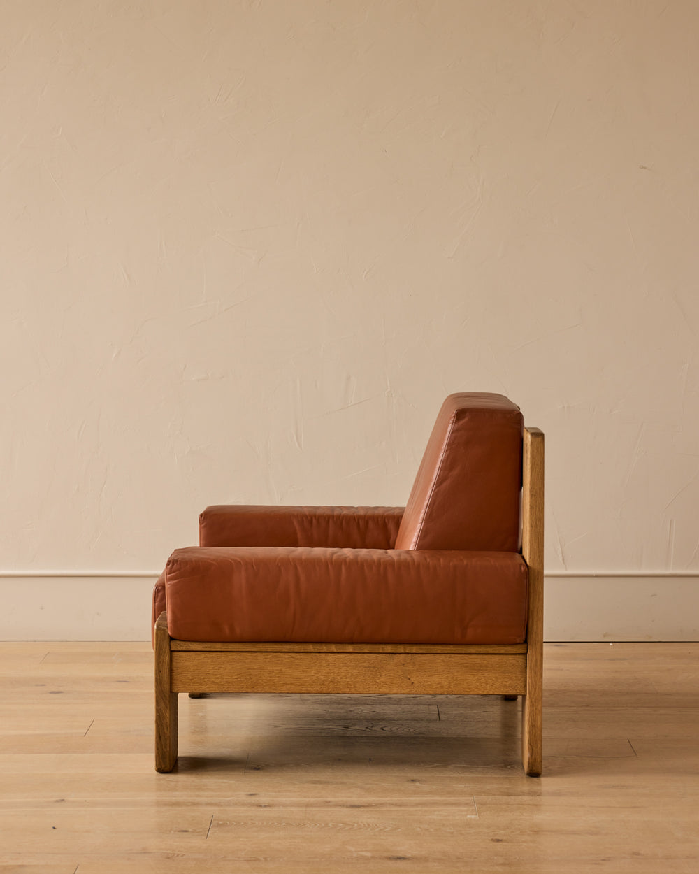 Oak + Leather Modular Sectional