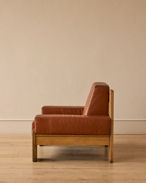 Oak + Leather Modular Sectional