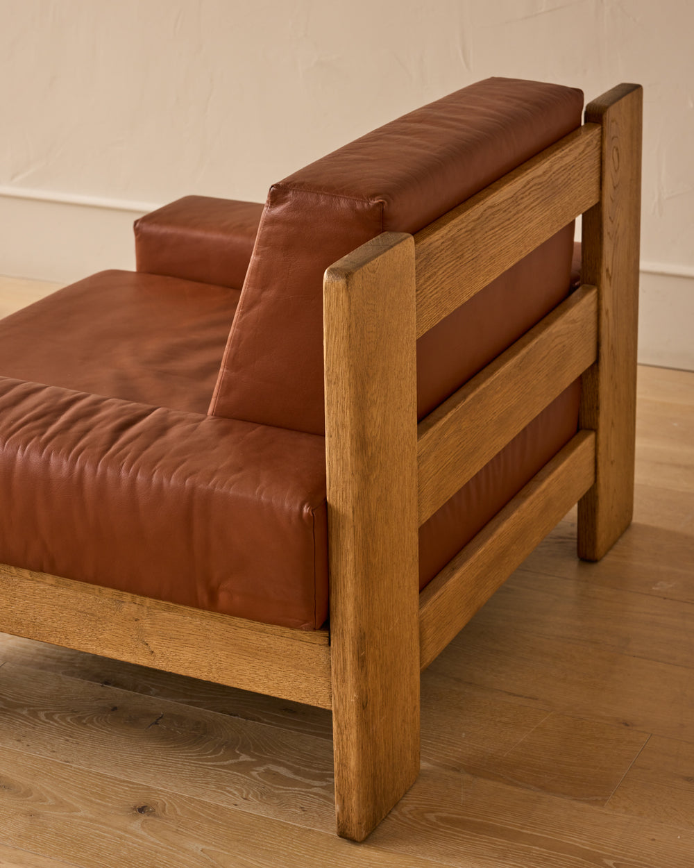 Oak + Leather Modular Sectional
