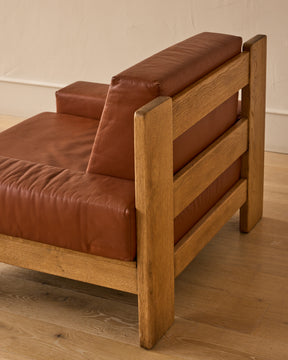 Oak + Leather Modular Sectional