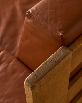 Oak + Leather Modular Sectional