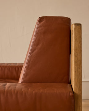 Oak + Leather Modular Sectional