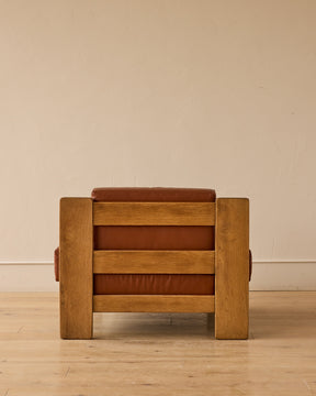 Oak + Leather Modular Sectional