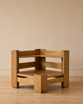 Oak + Leather Modular Sectional