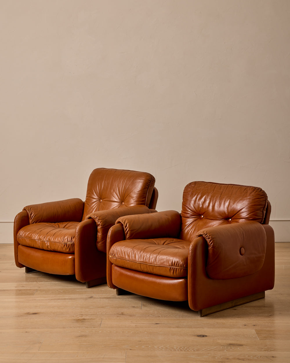 Pair of Italian Leather Armchairs