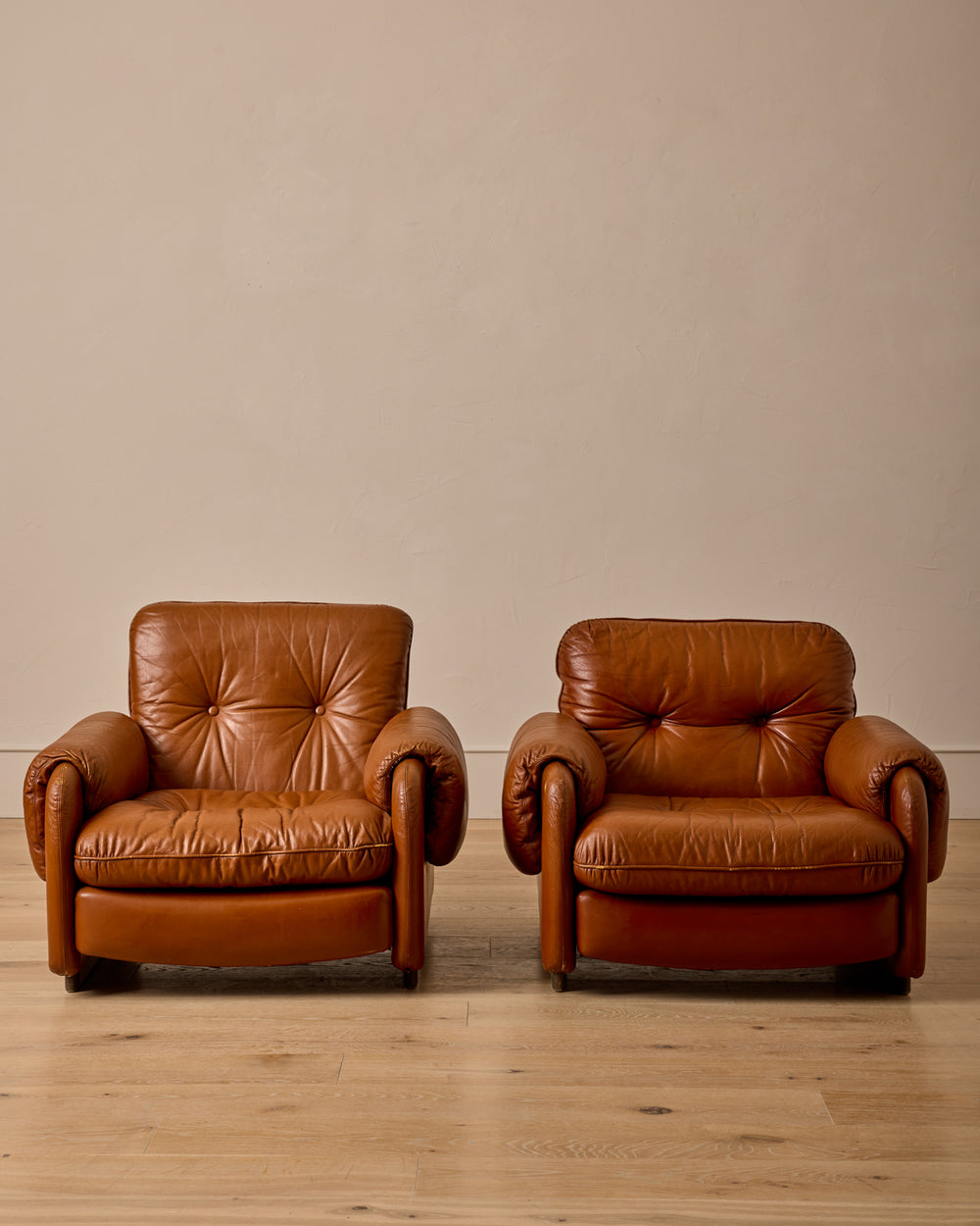 Pair of Italian Leather Armchairs