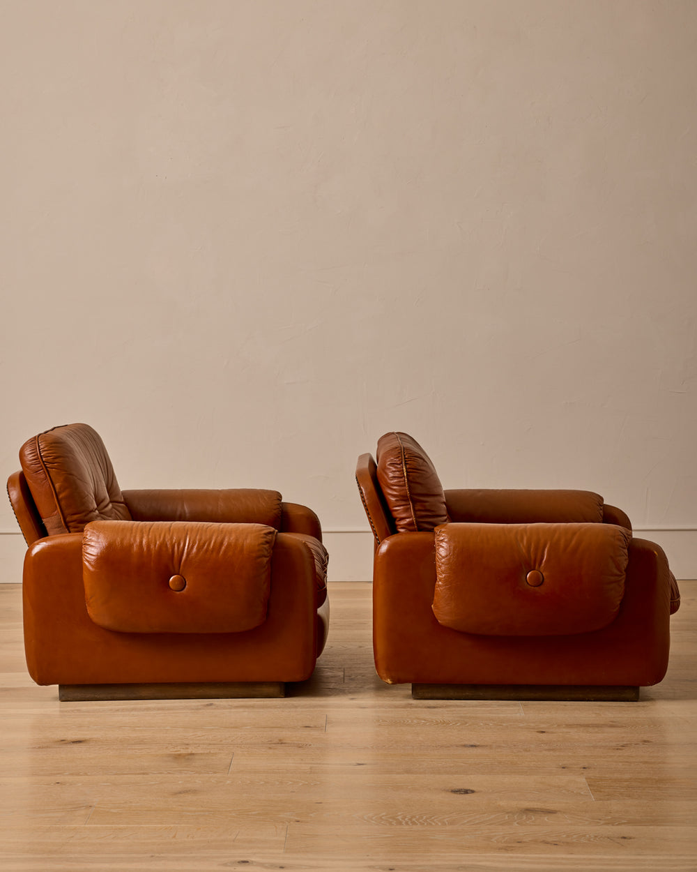 Pair of Italian Leather Armchairs