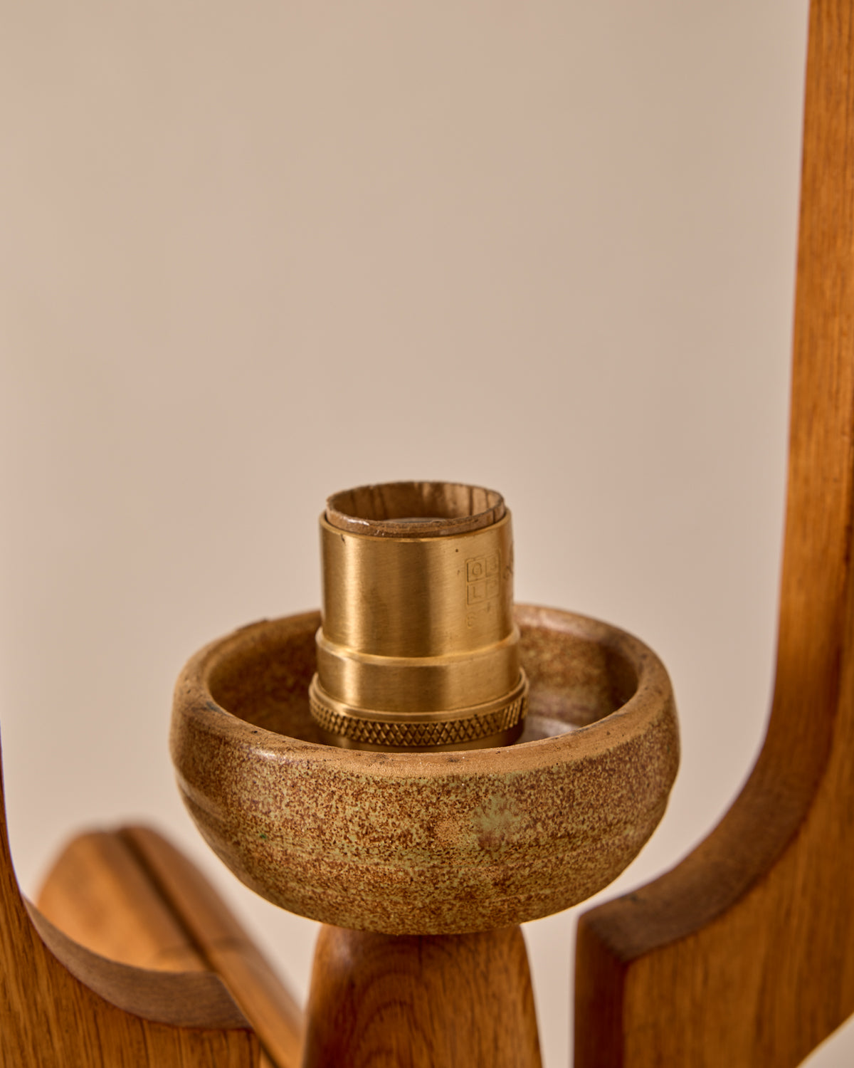 Tiled Table with Lamp by Guillerme & Chambron