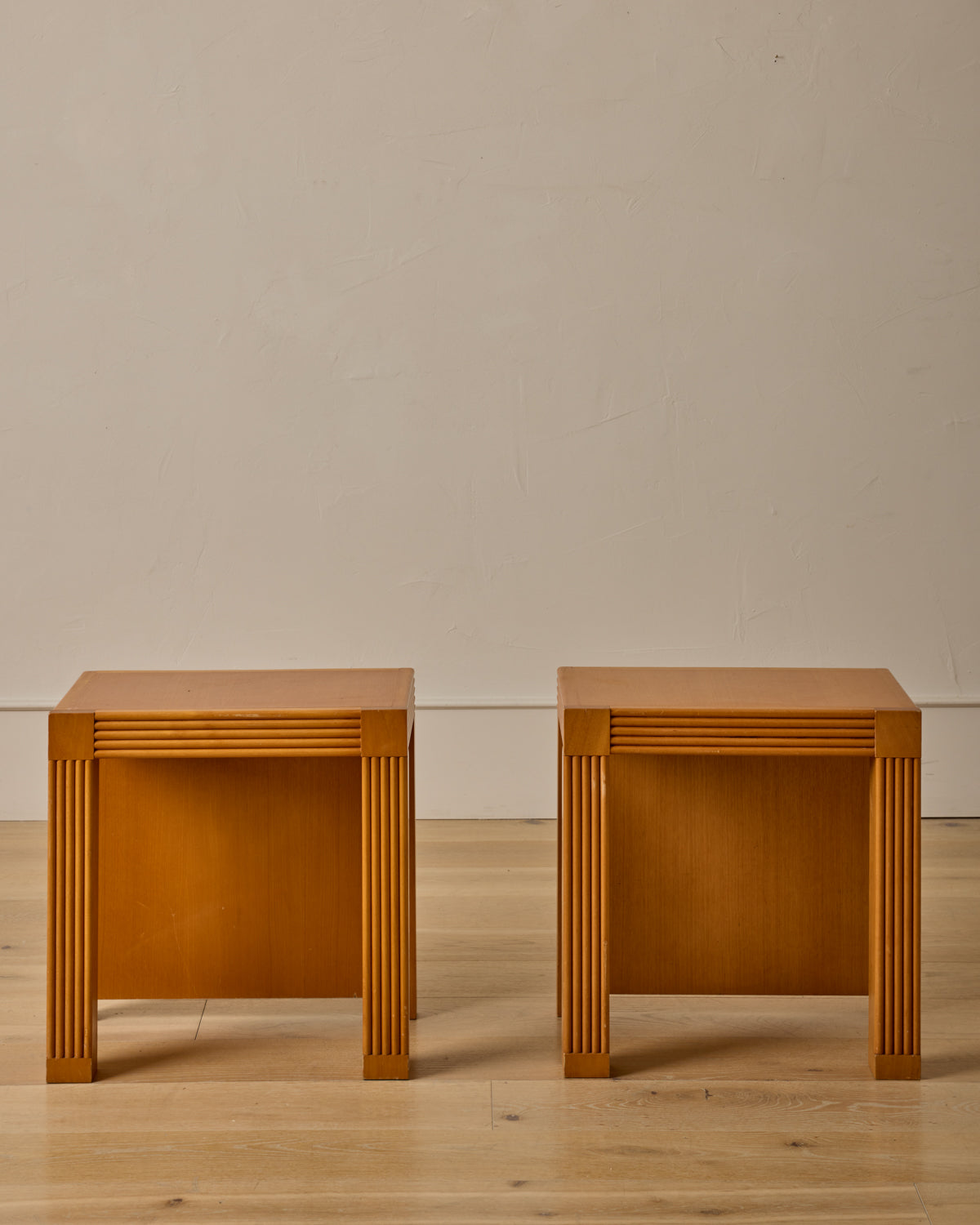 Pair of French Elm Side Tables