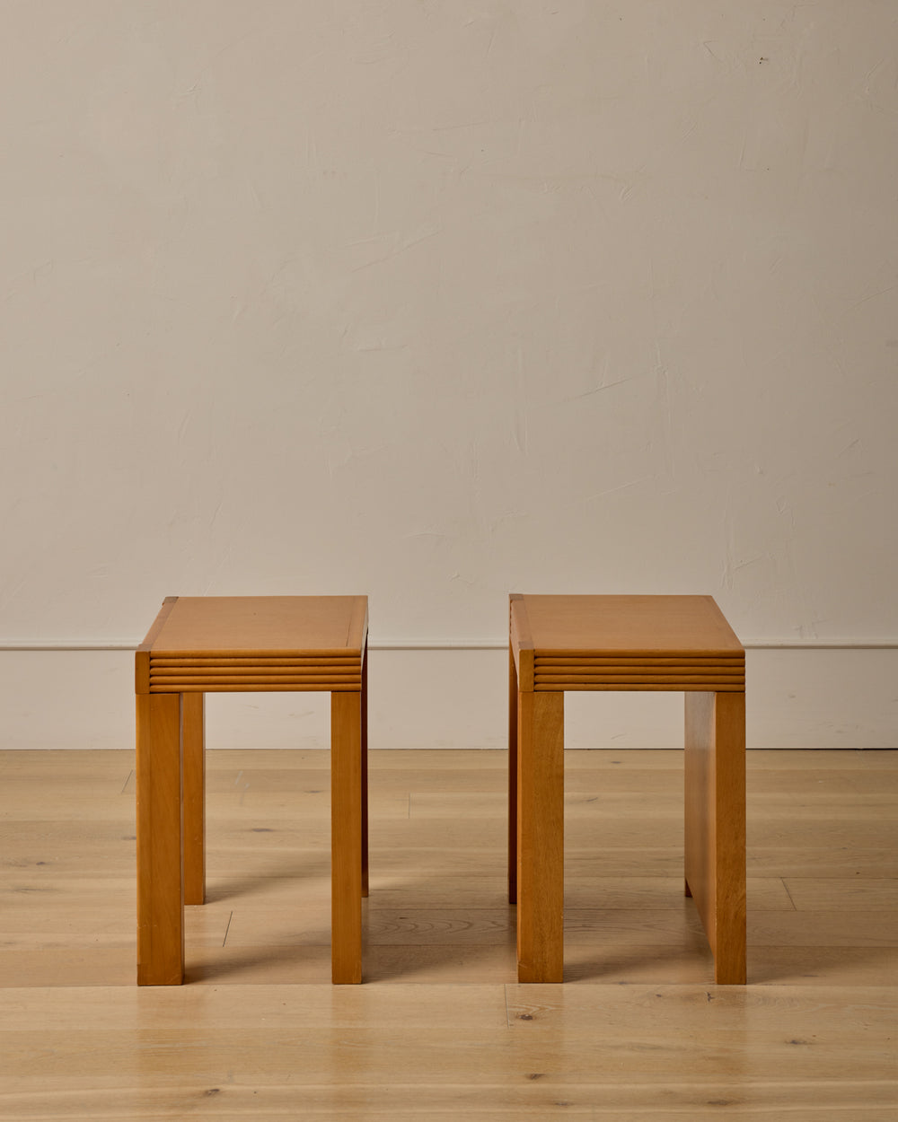 Pair of French Elm Side Tables