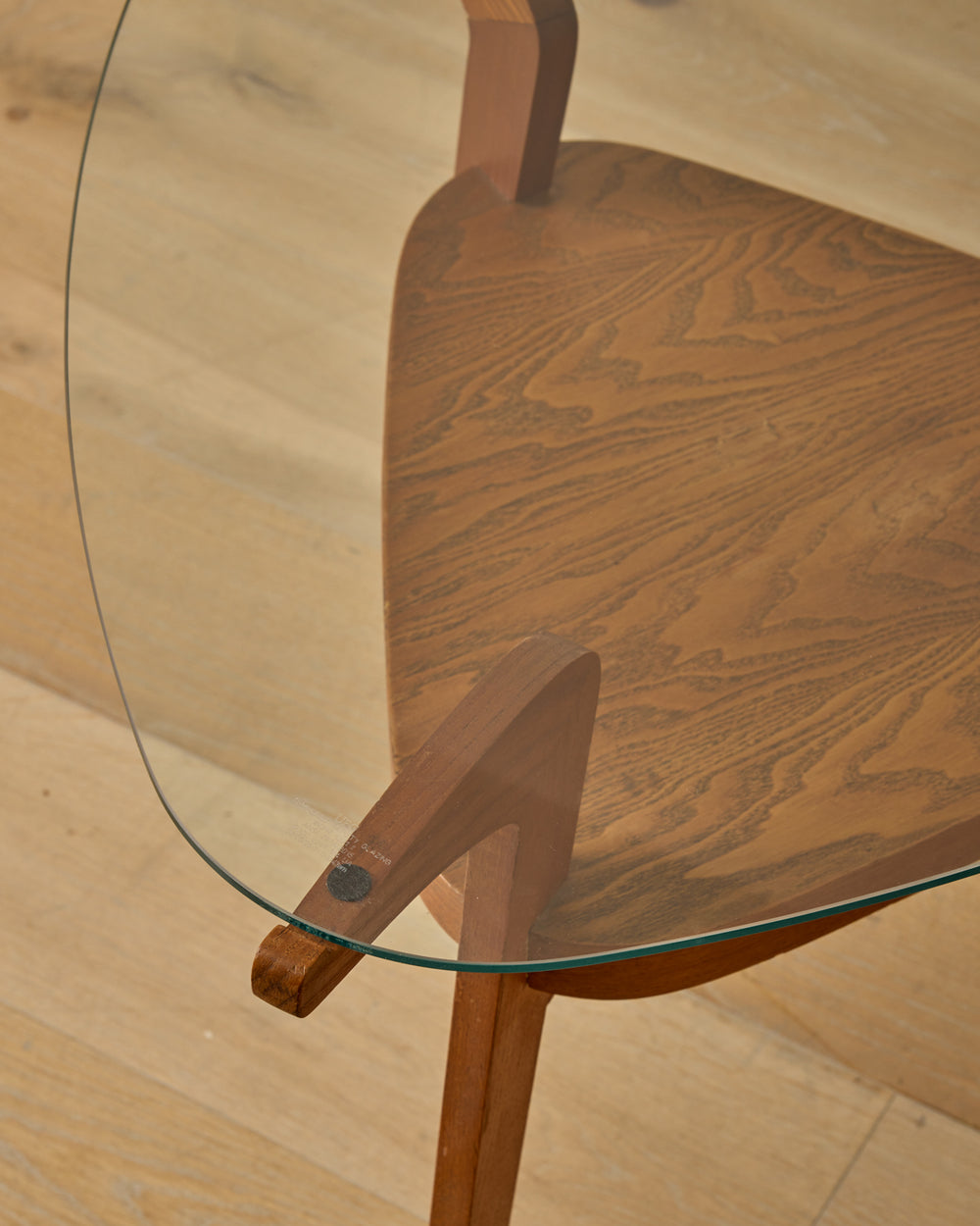 1960s Czech Oak + Glass Coffee Table