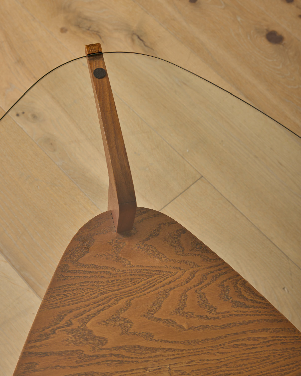 1960s Czech Oak + Glass Coffee Table