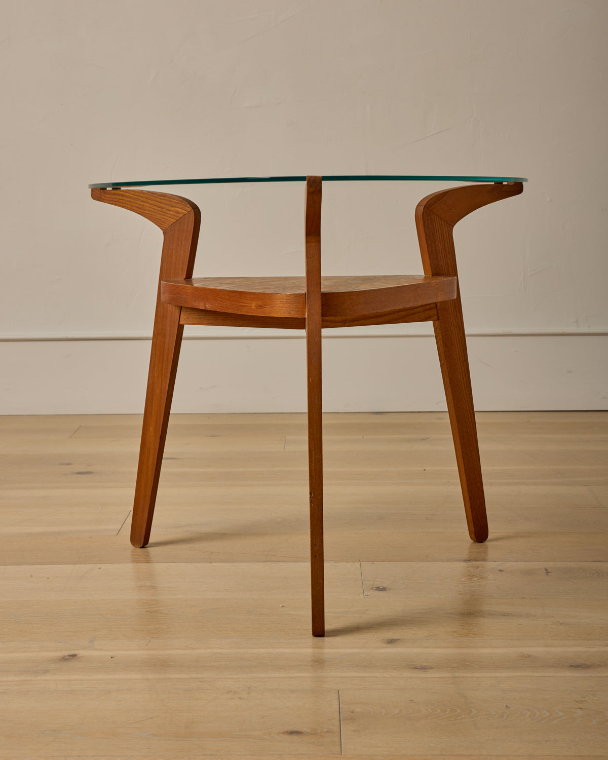 1960s Czech Oak + Glass Coffee Table