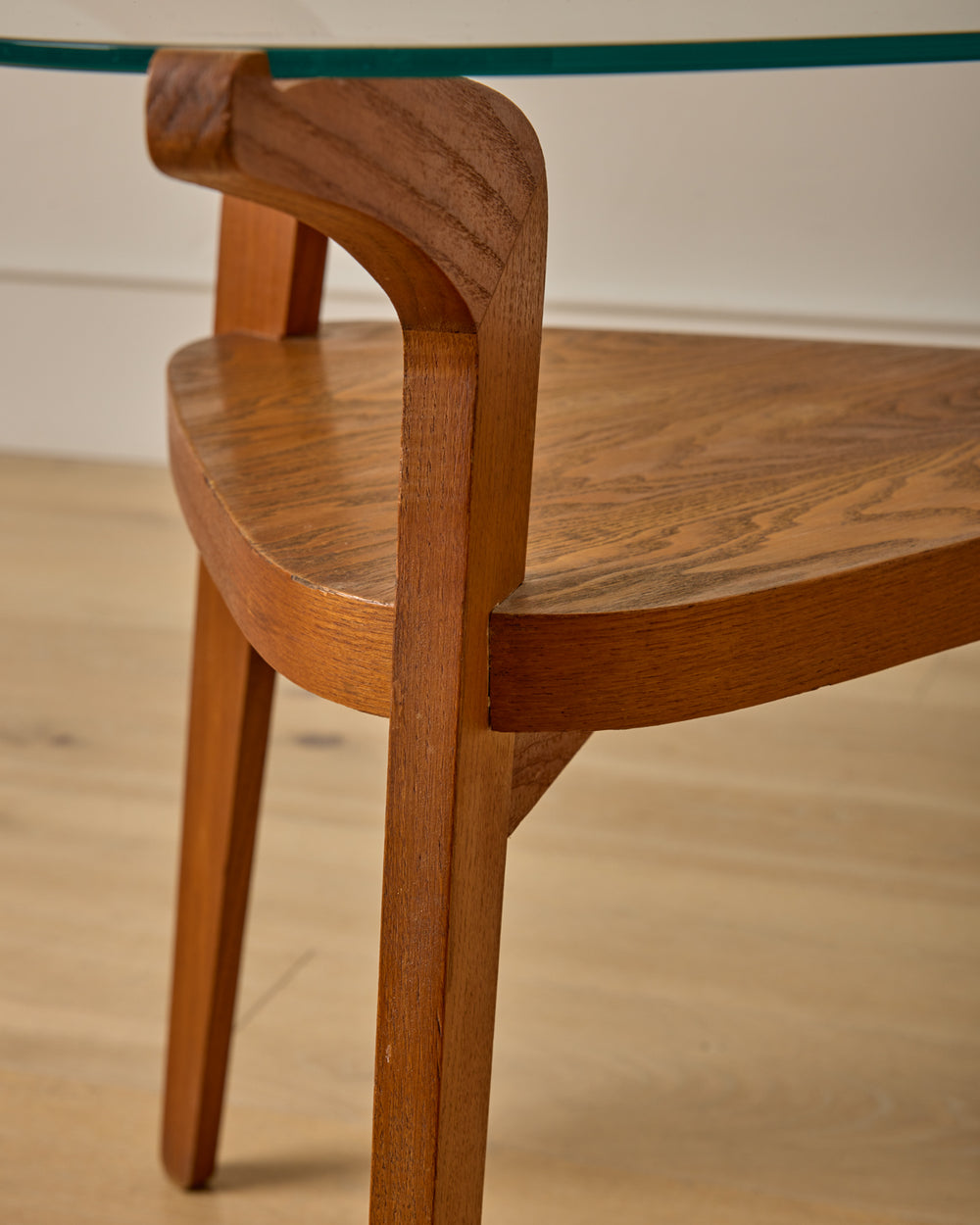 1960s Czech Oak + Glass Coffee Table
