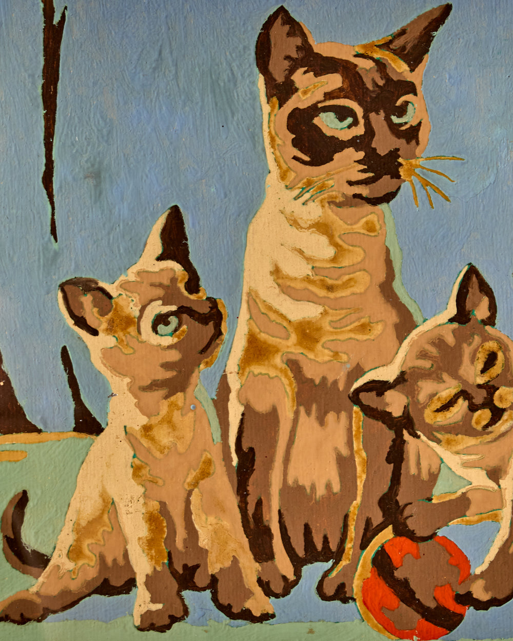 Siamese Kittens with Ball